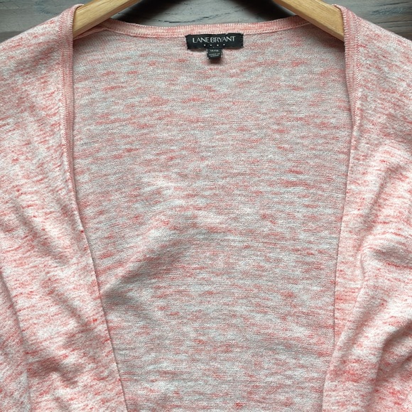 Lane Bryant pink peach open cardigan longer front short back cotton plus size - Picture 4 of 9